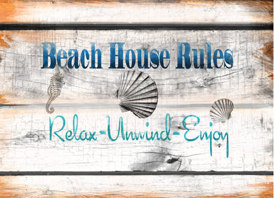 Wood Frames - Beach - Beach House Rules