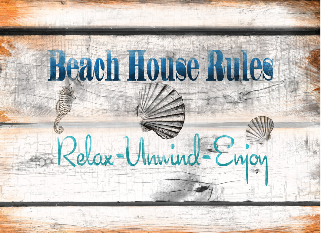 Wood Frames - Beach - Beach House Rules