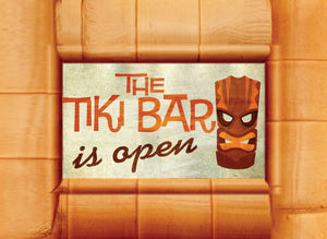 Wood Frames - Beach - Tiki Bar Is Open