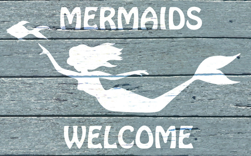 Wood Frames - Beach - Mermaids Welcome