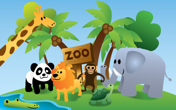 Wood Frames - Zoo - Zoo Animals