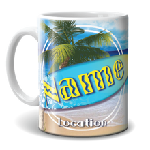 Load image into Gallery viewer, Mug - Surfboard and Palm Tree